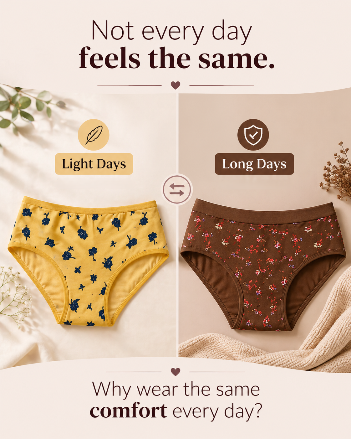 INTIMORA Yonika Pack of 5 Interlock Printed Panties – Mid Rise Comfort+ (Assorted Colors & Prints)