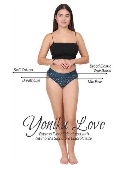 INTIMORA Pack of 7 Cotton Panties – Broad Waistband Mid Rise Printed