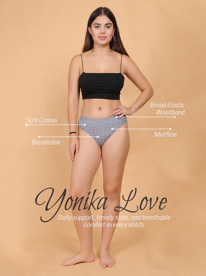 Yonika Love Printed Panties | Pack of 3 | Assorted