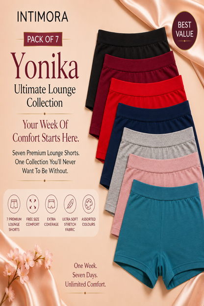 INTIMORA Yonika Ultimate Lounge Shorts Pack of 7 for Women