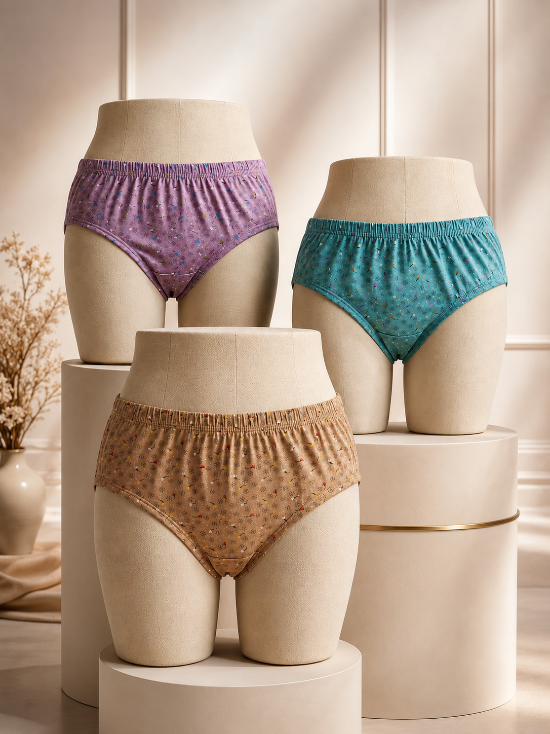 INTIMORA Yonika Signature Premium Cotton Printed Panties Pack of 5 (Assorted Colors &amp; Prints)