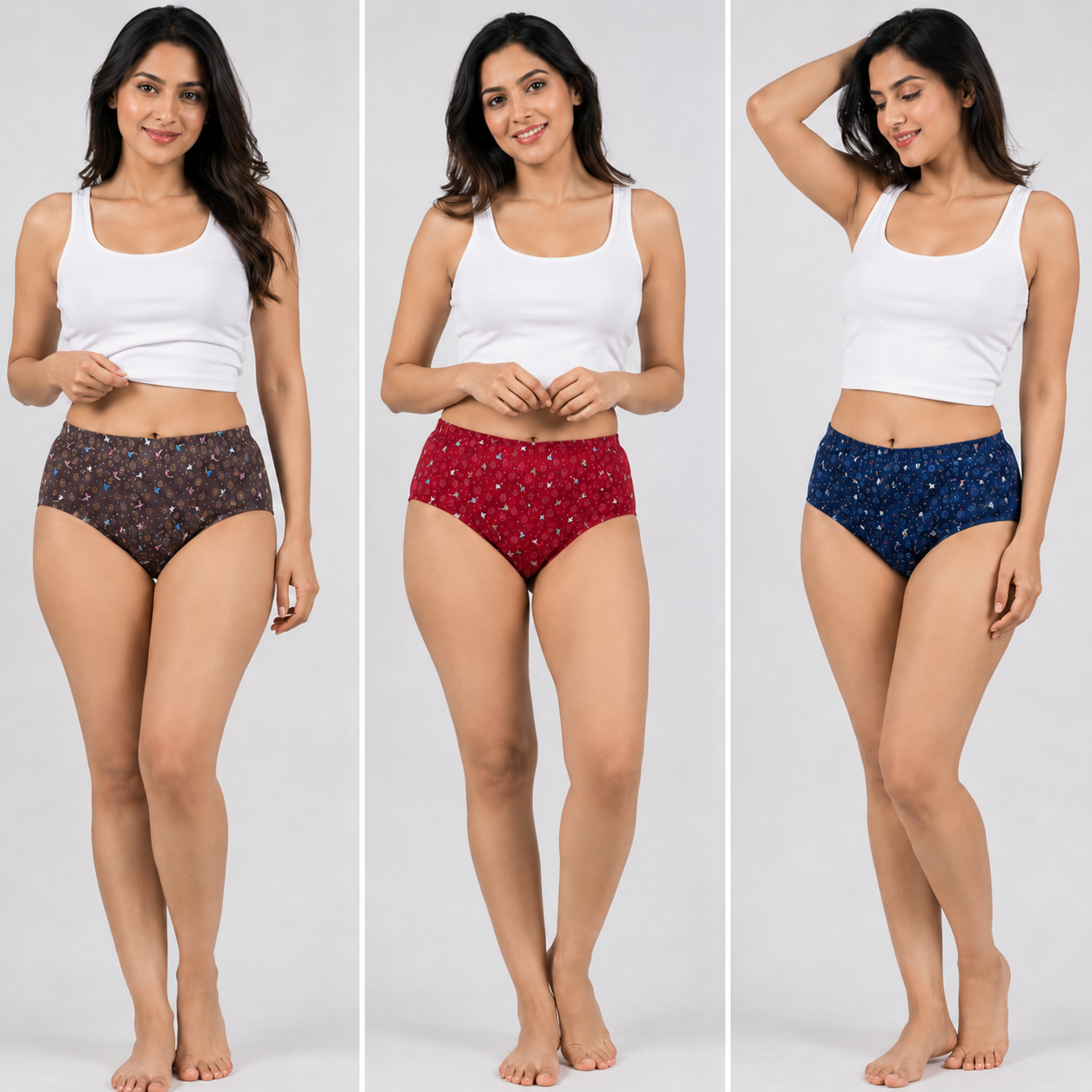 INTIMORA Yonika Signature Premium Cotton Printed Panties Pack of 5 (Assorted Colors &amp; Prints)