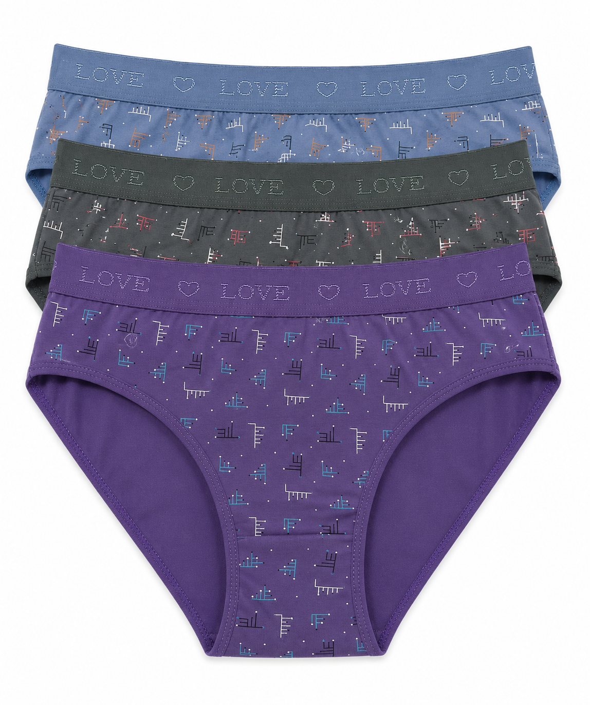 INTIMORA Pack of 7 Cotton Panties – Broad Waistband Mid Rise Printed