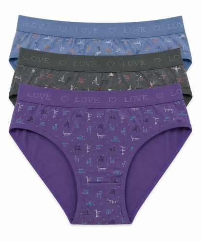 INTIMORA Pack of 7 Cotton Panties – Broad Waistband Mid Rise Printed