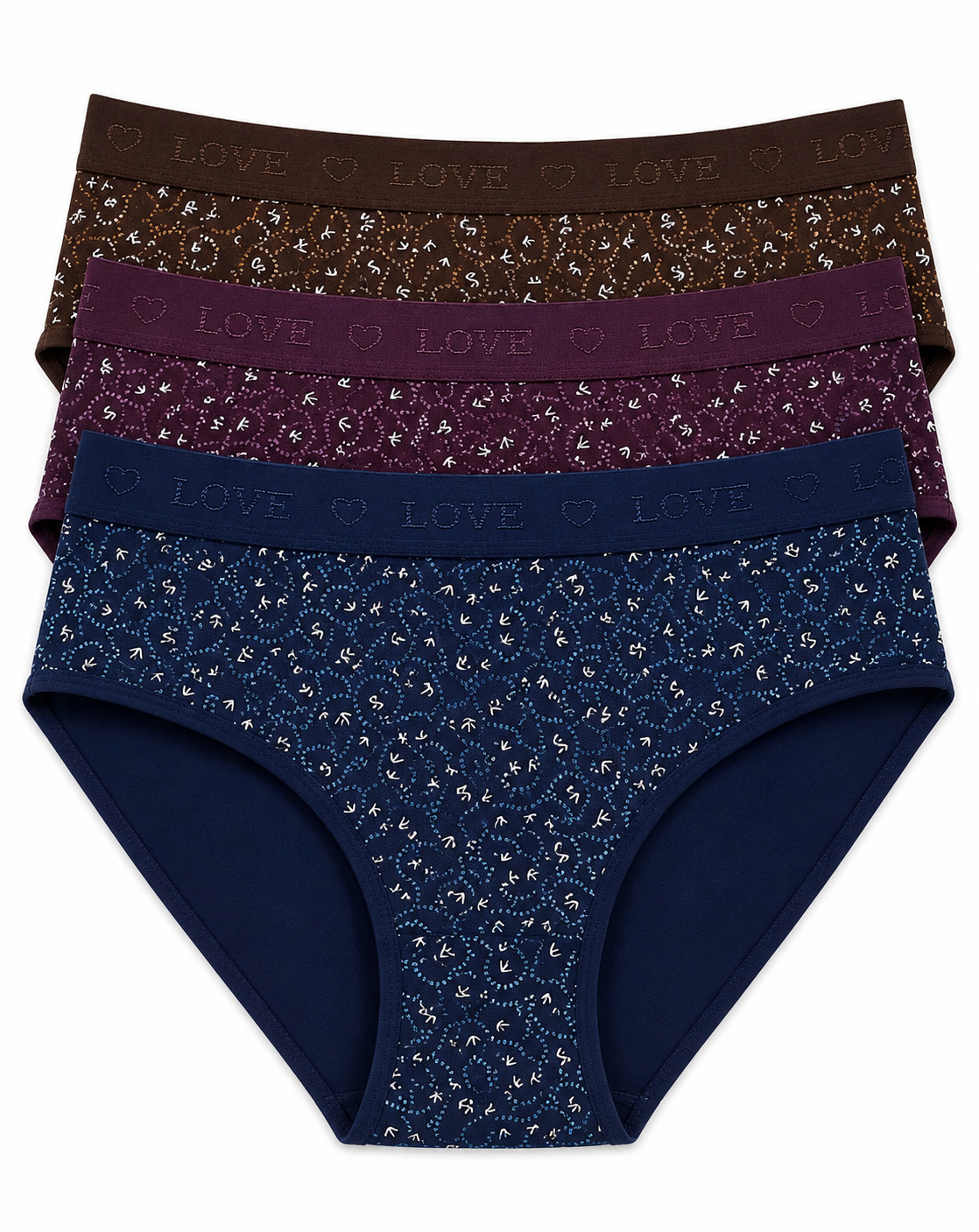 INTIMORA Pack of 7 Cotton Panties – Broad Waistband Mid Rise Printed