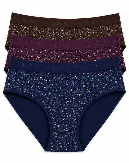 INTIMORA Pack of 7 Cotton Panties – Broad Waistband Mid Rise Printed