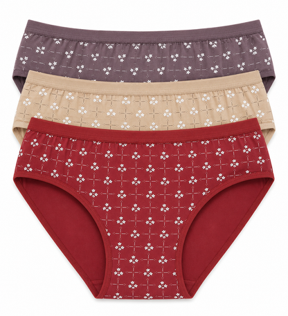 INTIMORA Yonika Pack of 5 Cotton Printed Panties – Soft Mid Rise Comfort (Assorted)