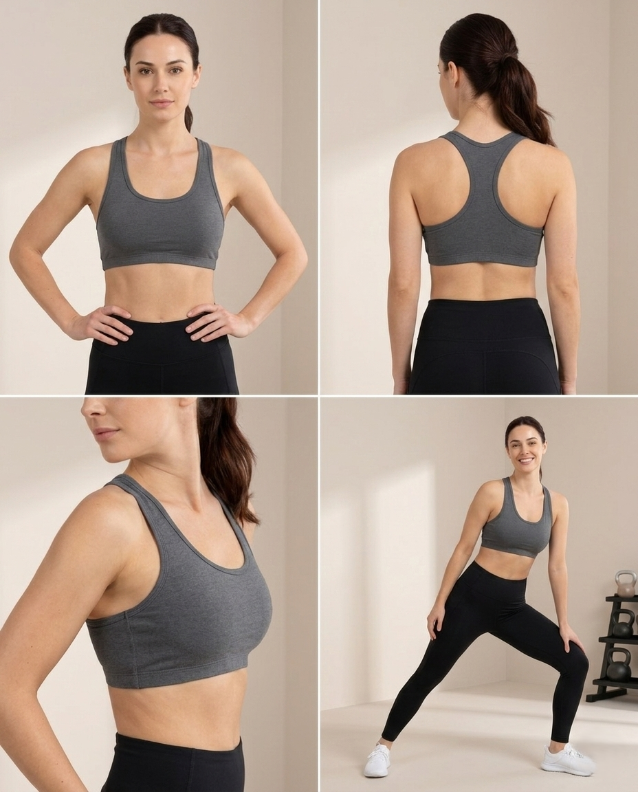 INTIMORA Racerback Sports Bra – Everyday Support Activewear Bra for Women