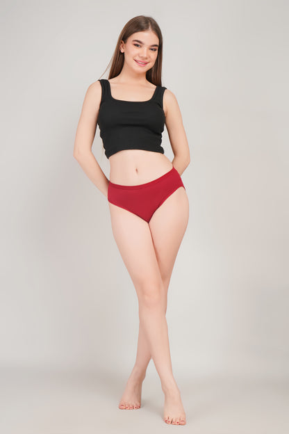 INTIMORA Cotton Panties Pack of 7 – Mid Rise Everyday Comfort (Assorted Colors)