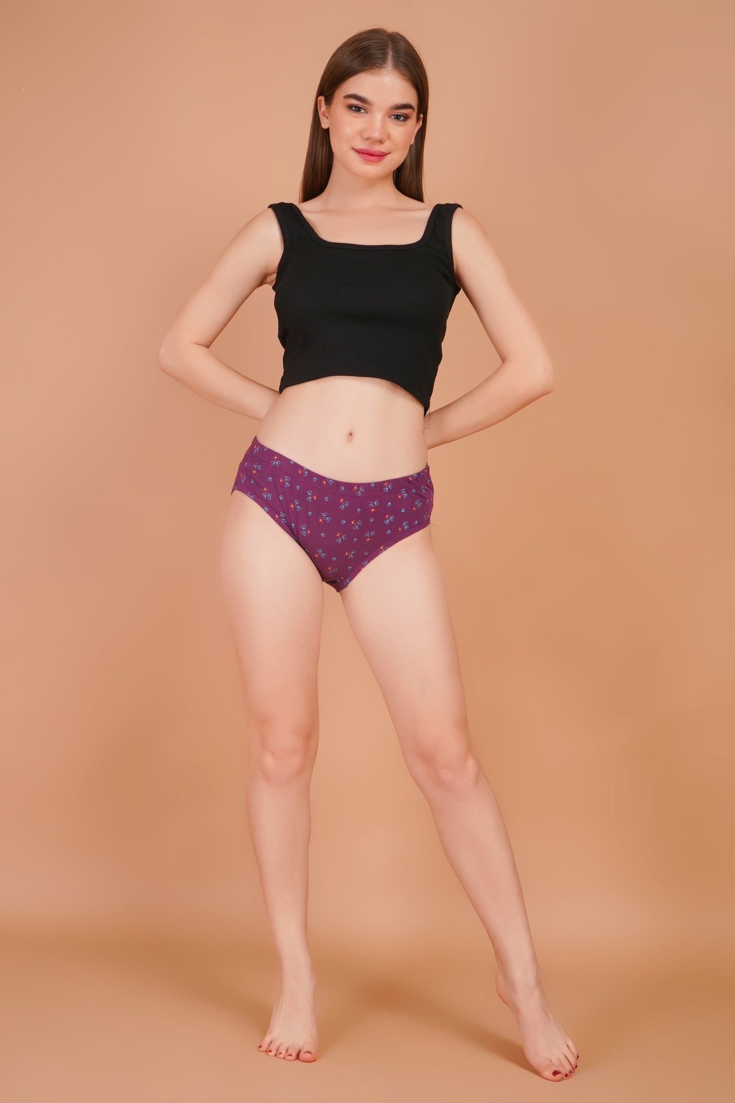 Yonika Komal Solid Panties Pack of 3 – Cotton &amp; Lycra Mid Rise | INTIMORA